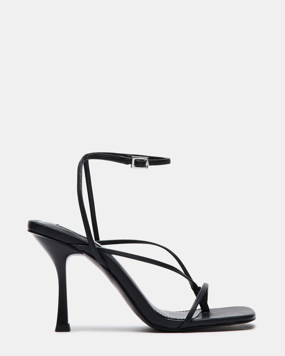 ANNIE Black Women's Strappy Square Toe Heel | Steve Madden
