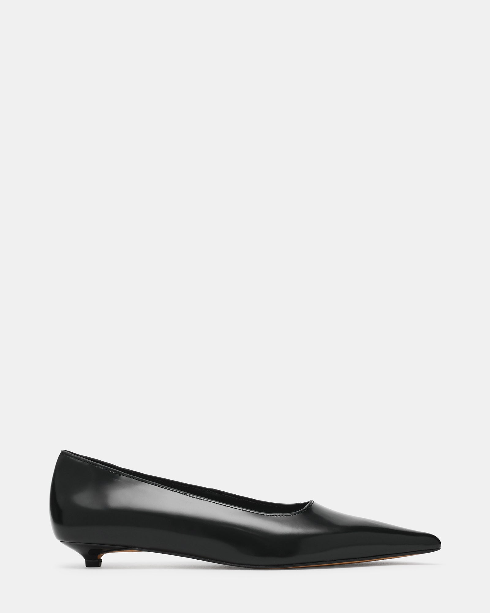 ARDYN Black Leather Pointed-Toe Women's Kitten Heel | Steve Madden