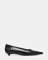 ARDYN Black Leather Pointed-Toe Women's Kitten Heel | Steve Madden