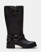 ASTOR Black Leather Wide Calf Knee-High Women's Boot | Steve Madden