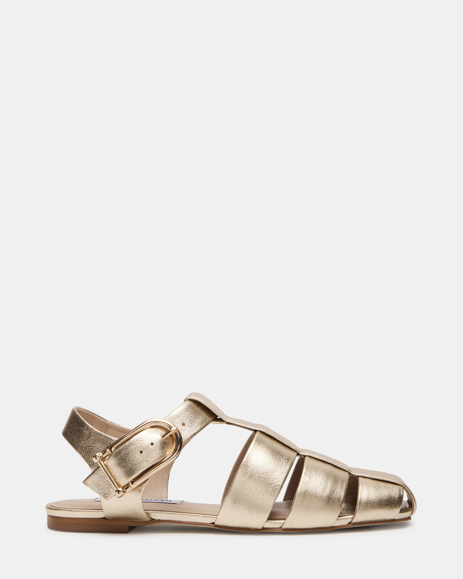 AUSTRIA Gold Leather Fisherman Flat | Women's Flats | Steve Madden