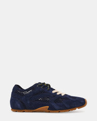 AZIEL Navy Mesh Low-Top Lace-Up Women's Sneakers | Steve Madden