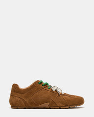 AZIEL Camel Suede Low-Top Lace-Up Women's Sneakers | Steve Madden