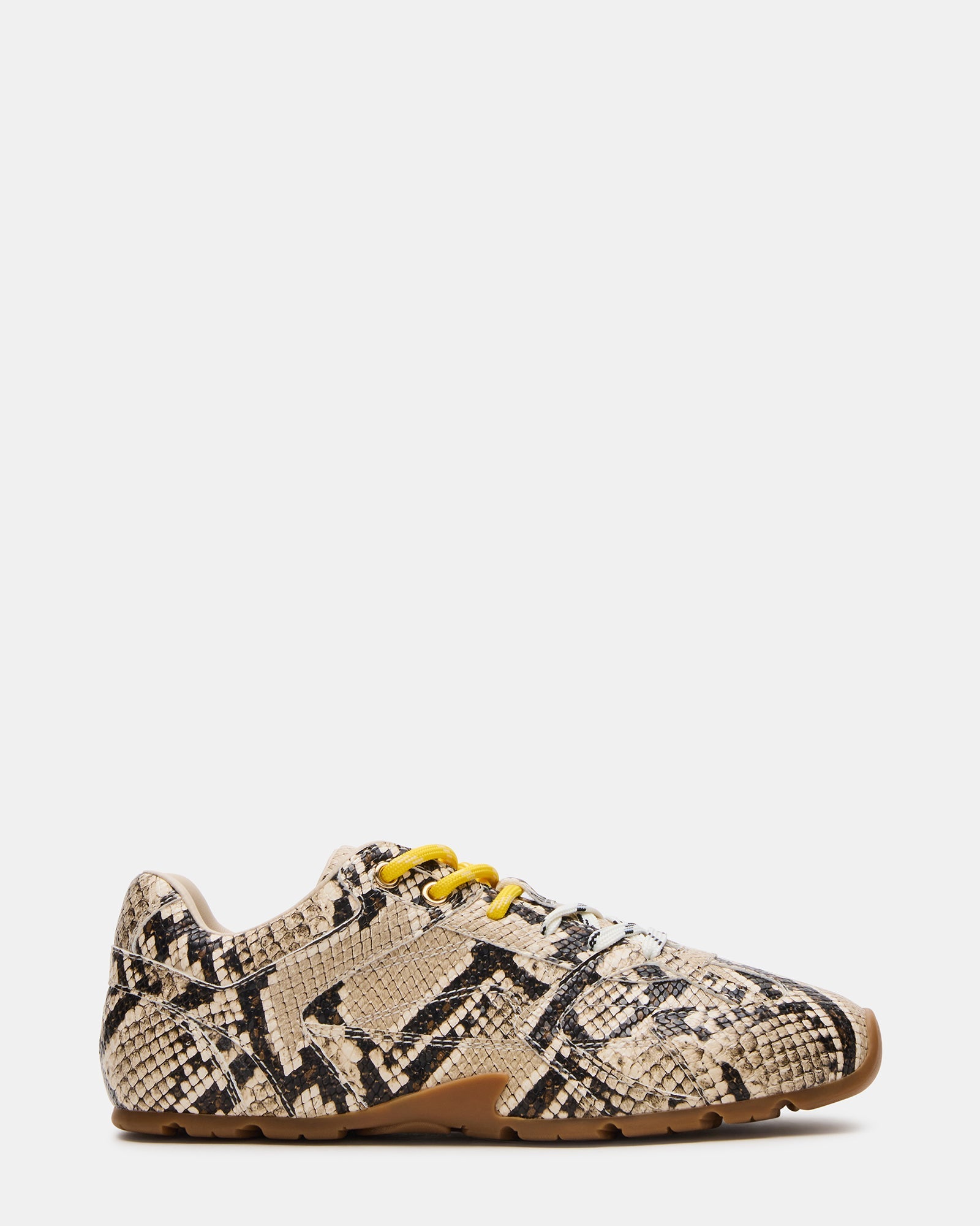 AZIEL Tan Snake Low-Top Lace-Up Women's Sneakers | Steve Madden