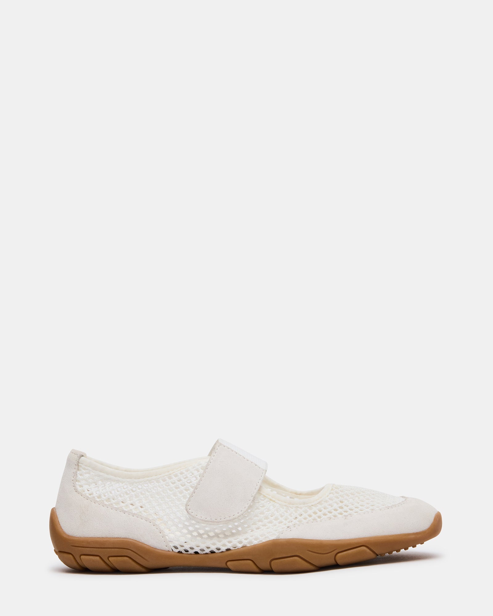 BANKS White Mesh Velcro Mary Jane Women's Ballet Sneaker | Steve Madden