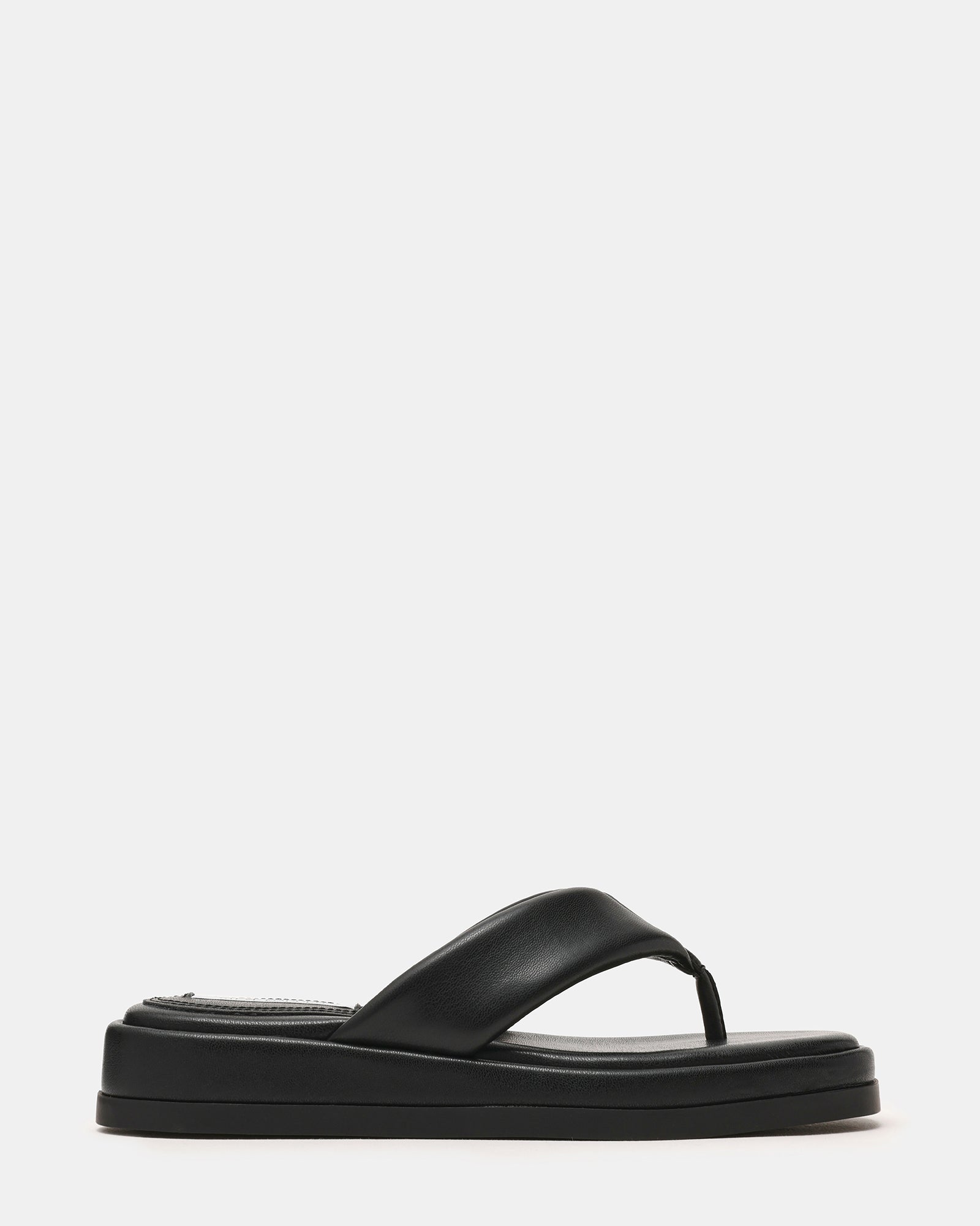 BELLA Black Thong Square-Toe Platform Women's Sandal | Steve Madden