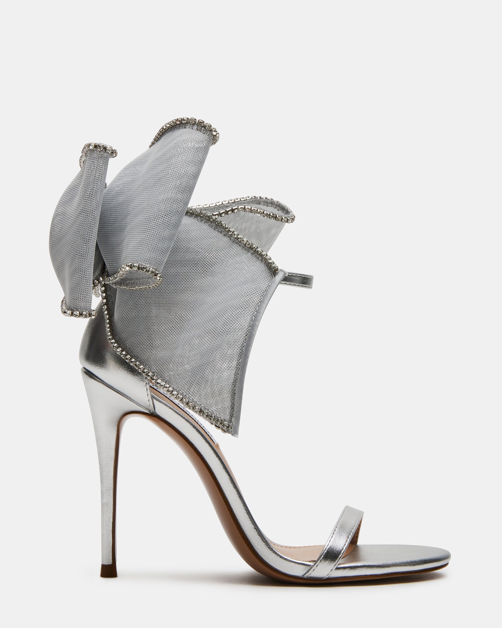 BENNI Silver Rhinestones Bow Stiletto Heel | Women's Heels | Steve Madden