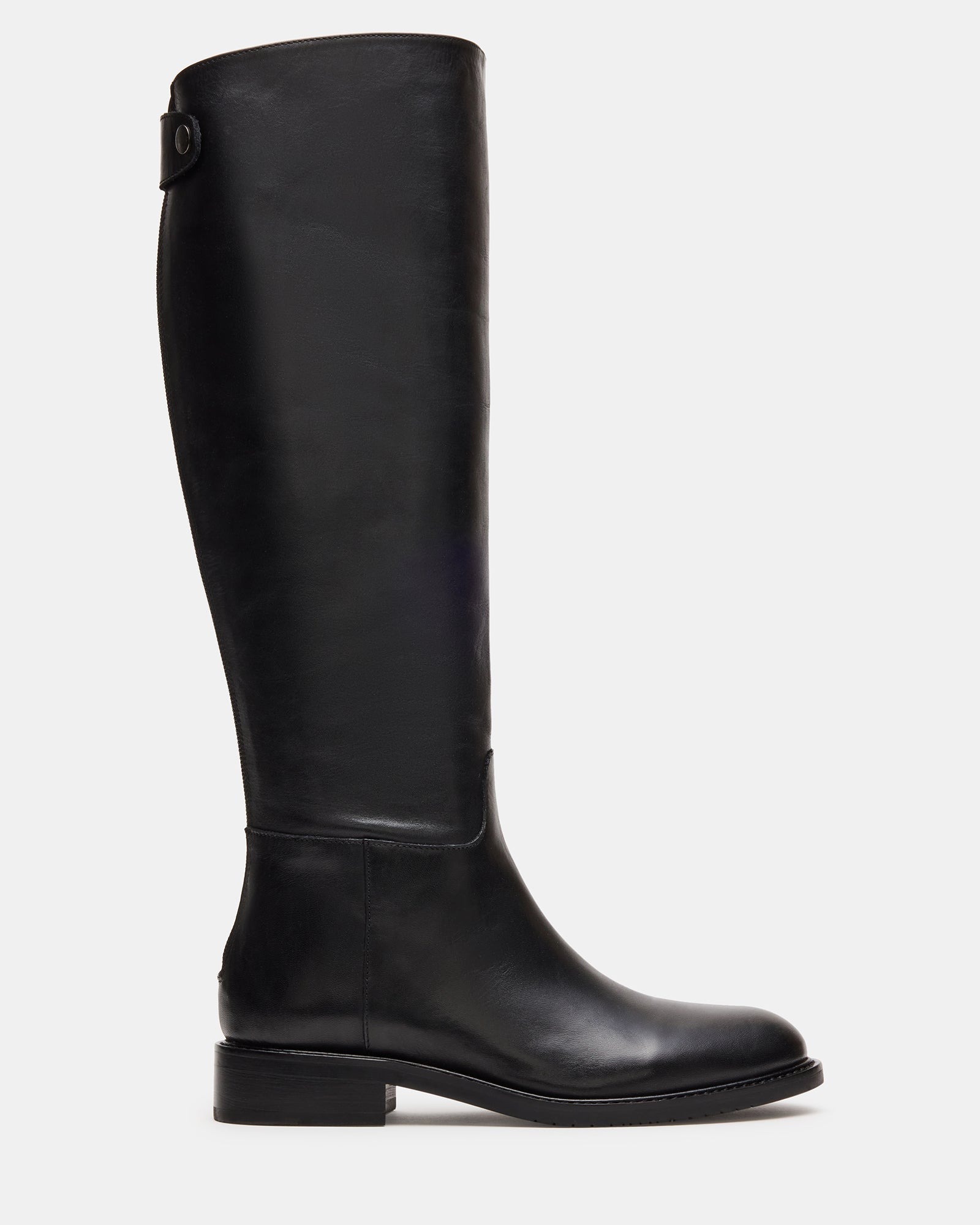 BEREN Black Leather Knee-High Women's Riding Boot | Steve Madden