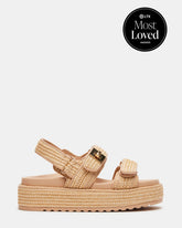 BIGMONA Natural Raffia Leather Women's Platform Sandal | Steve Madden