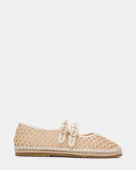 BING Gold/Natural Mary Jane Ballet Buckles Mesh Women's Ballet Flat | Steve Madden