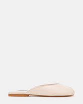BLOSS Bone Leather Peep-Toe Mule Slip-On Women's Flat | Steve Madden