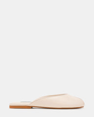 BLOSS Bone Leather Peep-Toe Mule Slip-On Women's Flat | Steve Madden