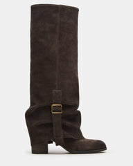 BOZEMAN Brown Suede Knee-High Fold-Over Cuffed Women's Boot | Steve Madden