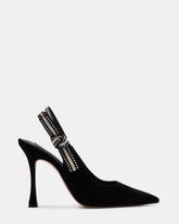 BRI Black Suede Slingback Pump Women's Heel | Steve Madden
