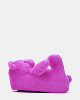 BUDDIES Fuchsia Slip-On Faux Fur Bear Women's Flats | Steve Madden