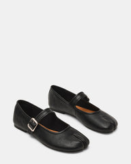 CALARA Black Leather Tabi Mary Jane Split Toe Ballet Women's Flat | Steve Madden