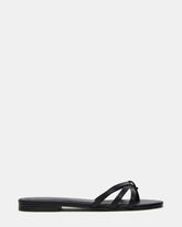 CALISSI Black Leather Strappy Slide Women's Sandal | Steve Madden