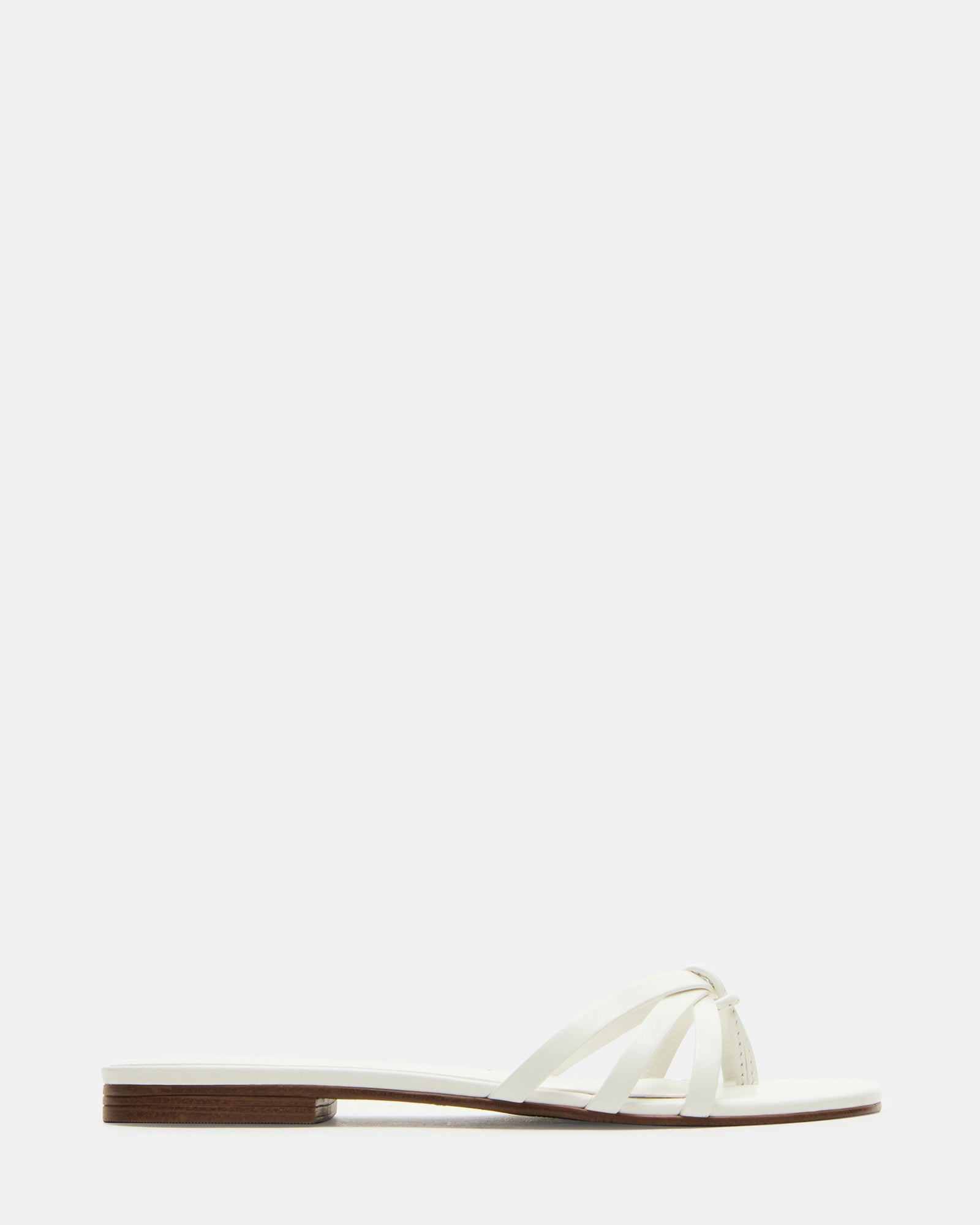 CALISSI White Leather Strappy Women's Slide Sandal | Steve Madden