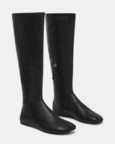CALORA Black Leather Tabi Split-Toe Knee-High Women's Boot | Steve Madden