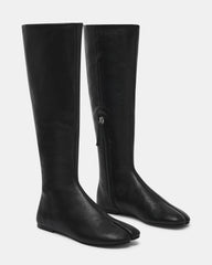 CALORA Black Leather Tabi Split-Toe Knee-High Women's Boot | Steve Madden