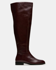 CANTER Dark Cherry Leather Wide Calf Knee-High Women's Boot | Steve Madden