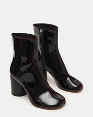 CARO Dark Cherry Patent Tabi Split-Toe Block Heel Women's Ankle Boot | Steve Madden