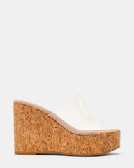 CASSI Cork Clear Platform Raffia Wedge Women's Sandal | Steve Madden