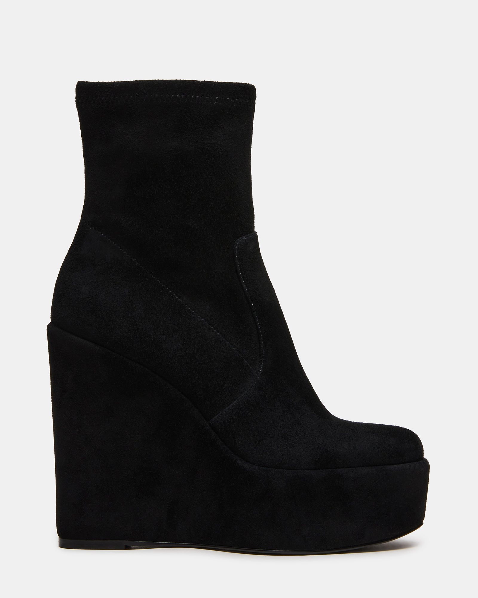 CECIL Black Suede Platform Wedge Women's Ankle Boot | Steve Madden