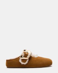 CLOUDY Chestnut Slip-On Mule Mary Jane Faux Fur Women's Flat | Steve Madden