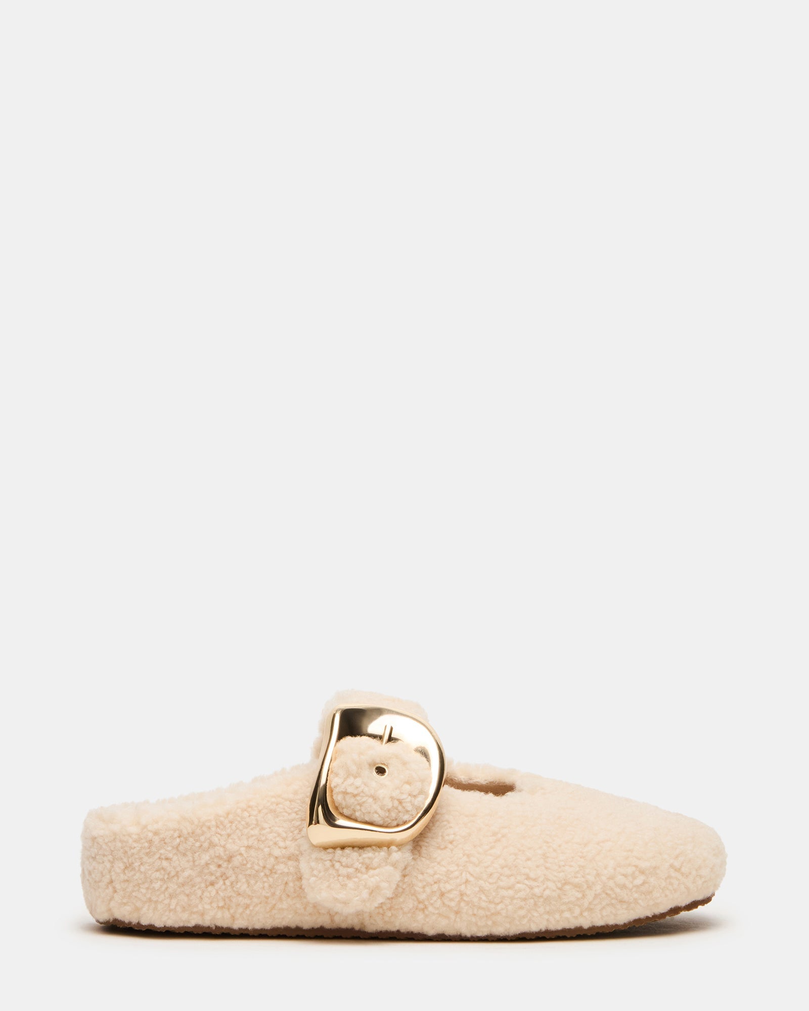 CLOUDY Natural Slip-On Mule Mary Jane Faux Fur Women's Flat | Steve Madden