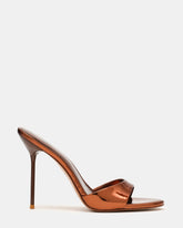 DAVINA Bronze Rounded Open-Toe Mule Stiletto Women's Heel | Steve Madden
