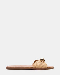 DIPSY Natural Raffia Slide Rounded Toe Women's Sandal | Steve Madden