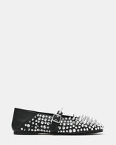 DRAX Black Mary Jane Embellished Women's Ballet Flat | Steve Madden