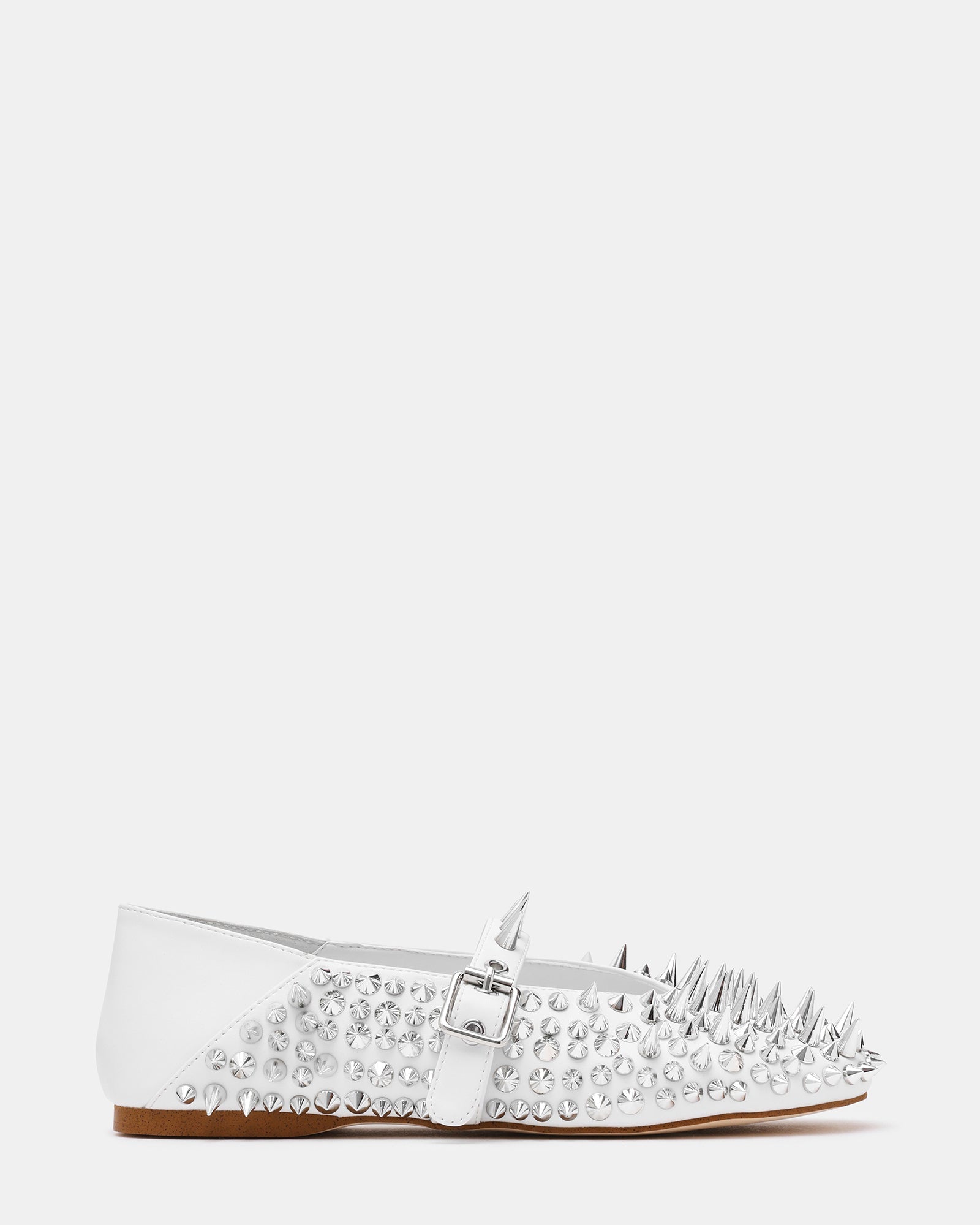 DRAX White Mary Jane Embellished Women's Ballet Flat | Steve Madden