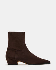 DUSTY Chocolate Brown Suede Women's Ankle Boot | Steve Madden