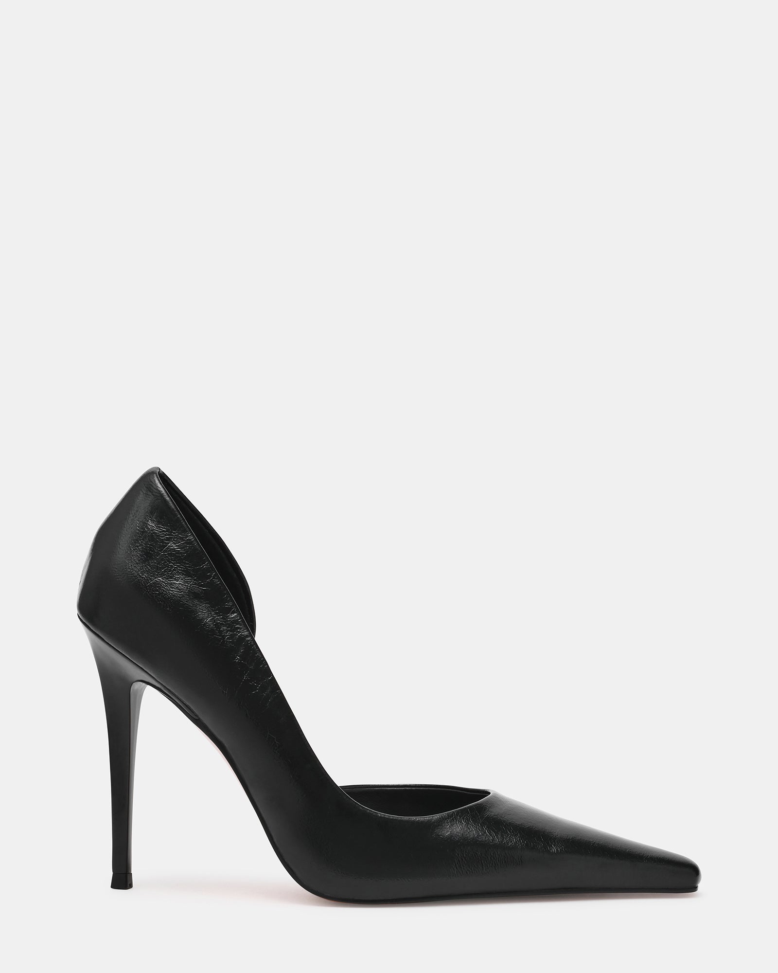 ELEGANT Black Leather Pointed-Toe Stiletto Pump Women's Heel | Steve Madden