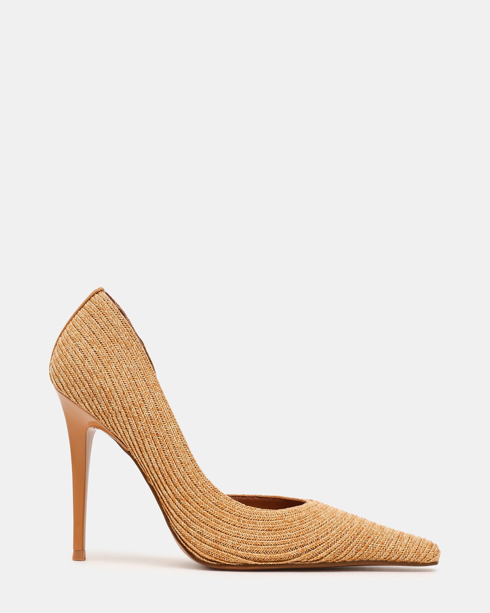 ELEGANT Natural Raffia Pointed-Toe Stiletto Pump Women's Heel | Steve Madden
