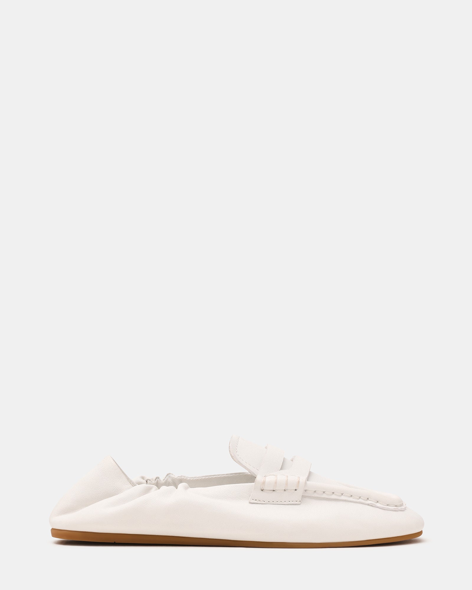 EURRY White Leather Square-Toe Women's Loafer | Steve Madden