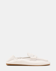 EURRY White Leather Square-Toe Women's Loafer | Steve Madden
