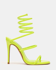 EXOTICA Lime Patent Strappy Stiletto Women's Heel | Steve Madden