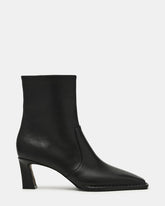 FARE Black Leather Square Toe Women's Ankle Boot | Steve Madden