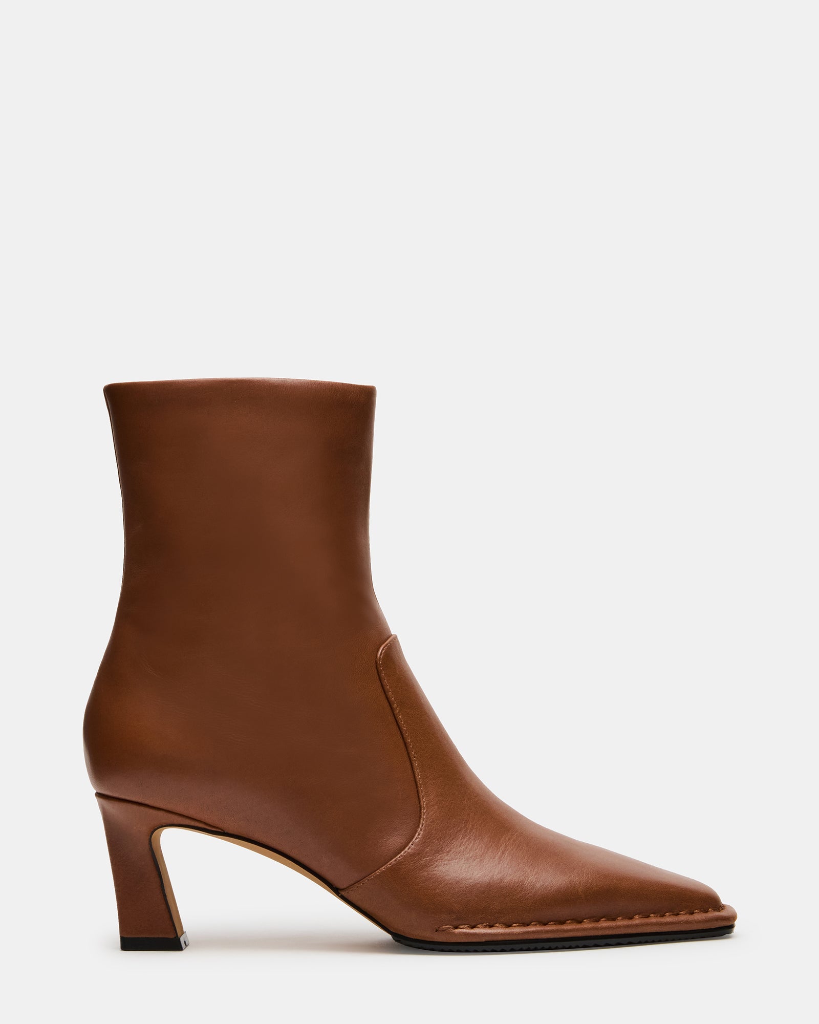 FARE Tan Leather Square Toe Women's Ankle Boot | Steve Madden
