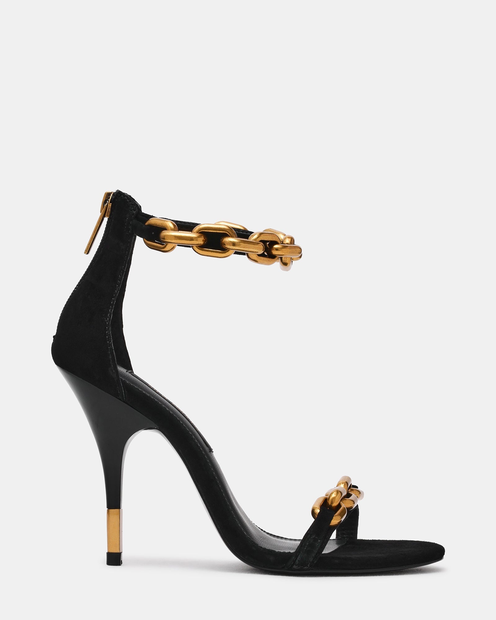 FAY Black Suede Gold Detail Women's Heel | Steve Madden