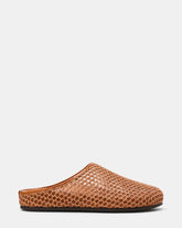 FERN Tan Raffia Mesh Mule Slip-On Round-Toe Women's Flat | Steve Madden