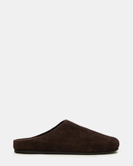 FERN Brown Suede Mule Slip-On Round-Toe Women's Flat | Steve Madden