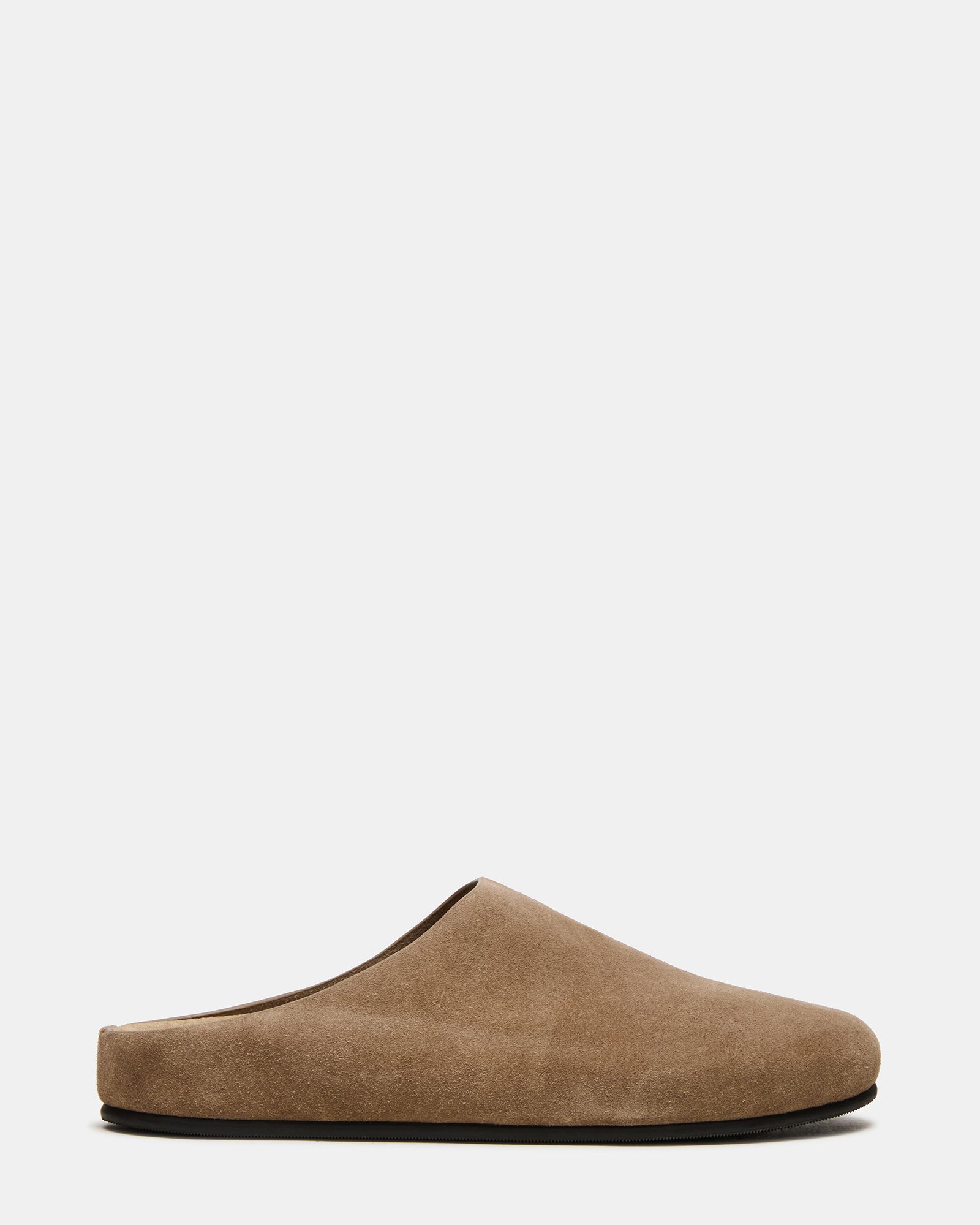 FERN Taupe Suede Mule Slip-On Round-Toe Women's Flat | Steve Madden