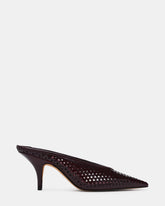FONZA Perforated Dark Cherry Pointed-Toe Mule Women's Kitten Heel | Steve Madden