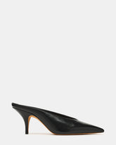 FONZA Black Leather Pointed-Toe Mule Women's Kitten Heel | Steve Madden