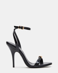 FOXX Black Patent Strappy Stiletto Open-Toe Women's Heel | Steve Madden