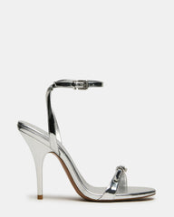 FOXX Silver Strappy Stiletto Open-Toe Women's Heel | Steve Madden